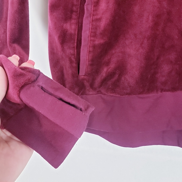 C9 Champion Womens Velvet Sweater Pullover Pockets Stretch Burgundy size small - Picture 3 of 4